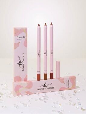 Poutastic Beauty Vaulte Lip Liner Trio - Neutral/Pink Tones NEW